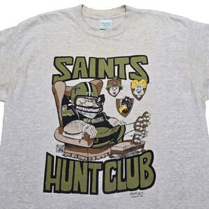 Rare Vintage‎ 1991 New Orleans Saints Hunt Club T-shirt Single Stitch 90s XL